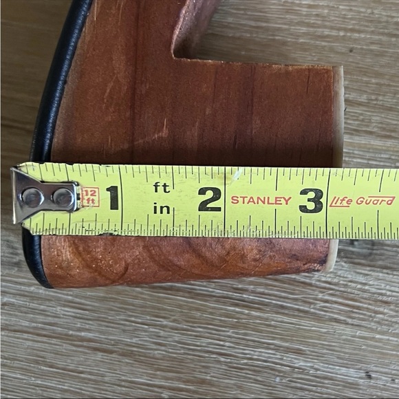 Mango Block Heel Shoes Black Leather Chunky Wood Studded Platform Women’s 7.5 - Picture 12 of 13